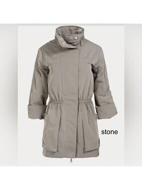 The Fillmore The Anorak Women’s Jacket Water Resistant Hooded Trench Stone XS